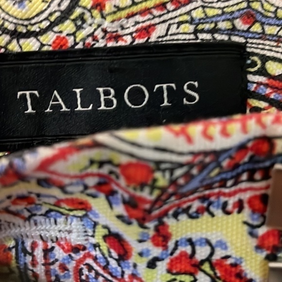 Talbots Yellow, Reds and Blue Paisley Print Capri’s - Picture 3 of 6